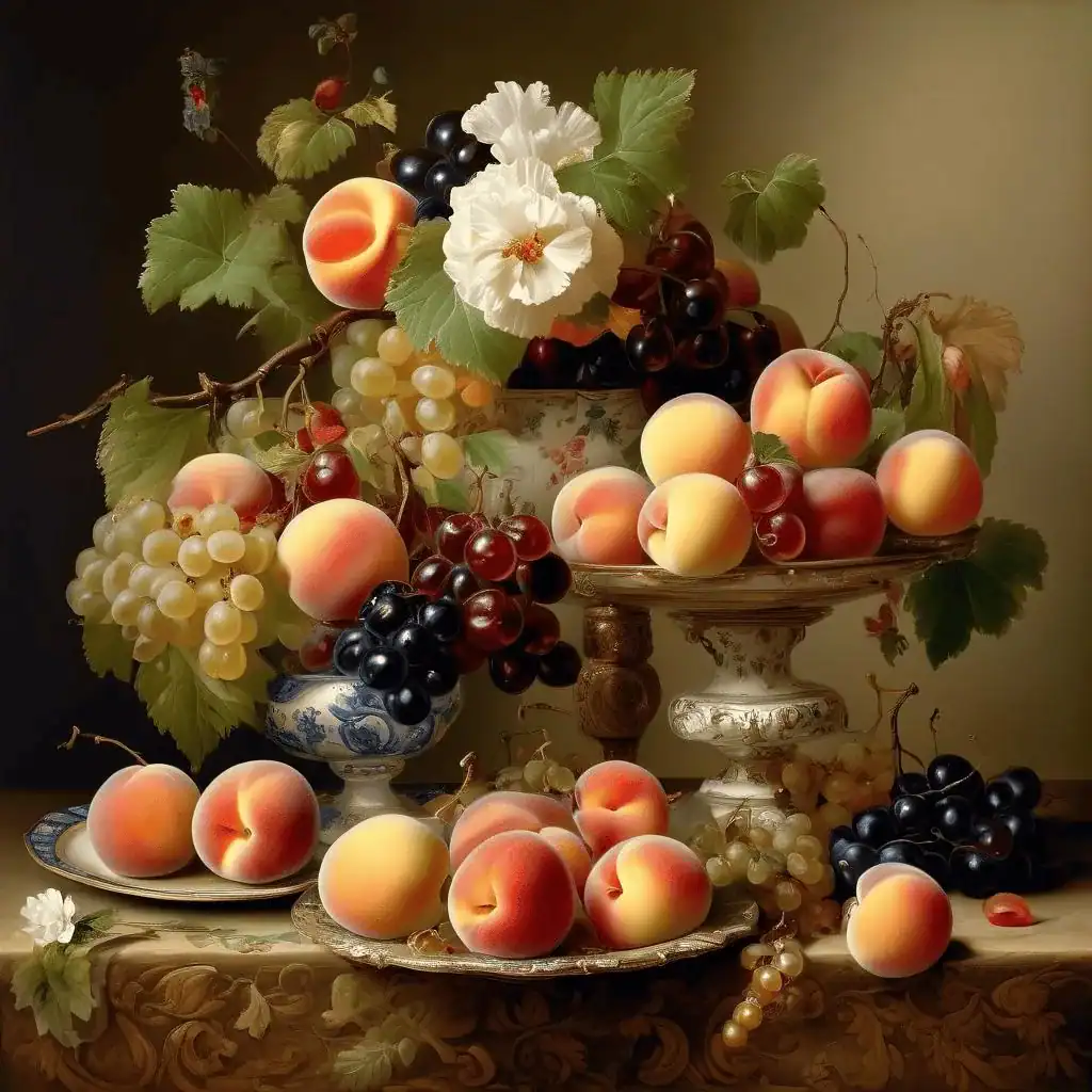 Peaches, Grapes and Cherries – George Henry Hall